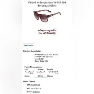 Valentino | Accessories | Valentino V61 Bordeaux Lace Inlaid  display picture 3